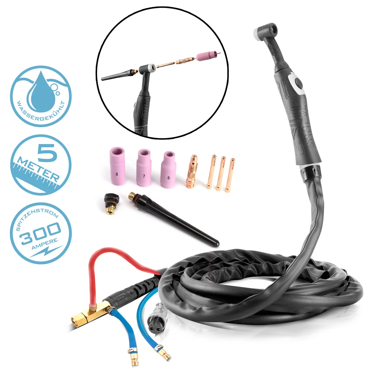 Accesorii sudura - PISTOLET CU RACIRE TIG WP 18  5MT STAHLWERK