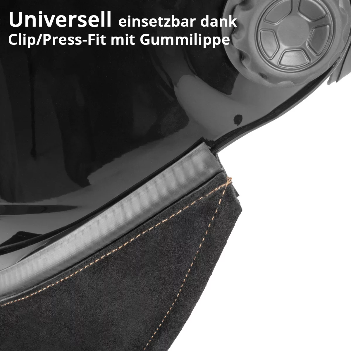 Protecție de gât și piept din piele STAHLWERK pentru căști de sudură | Protecție universală împotriva stropirii, scânteilor și UV | Ușor de montat | Manopera de înaltă calitate | Fixare prin clipsare/ [5]