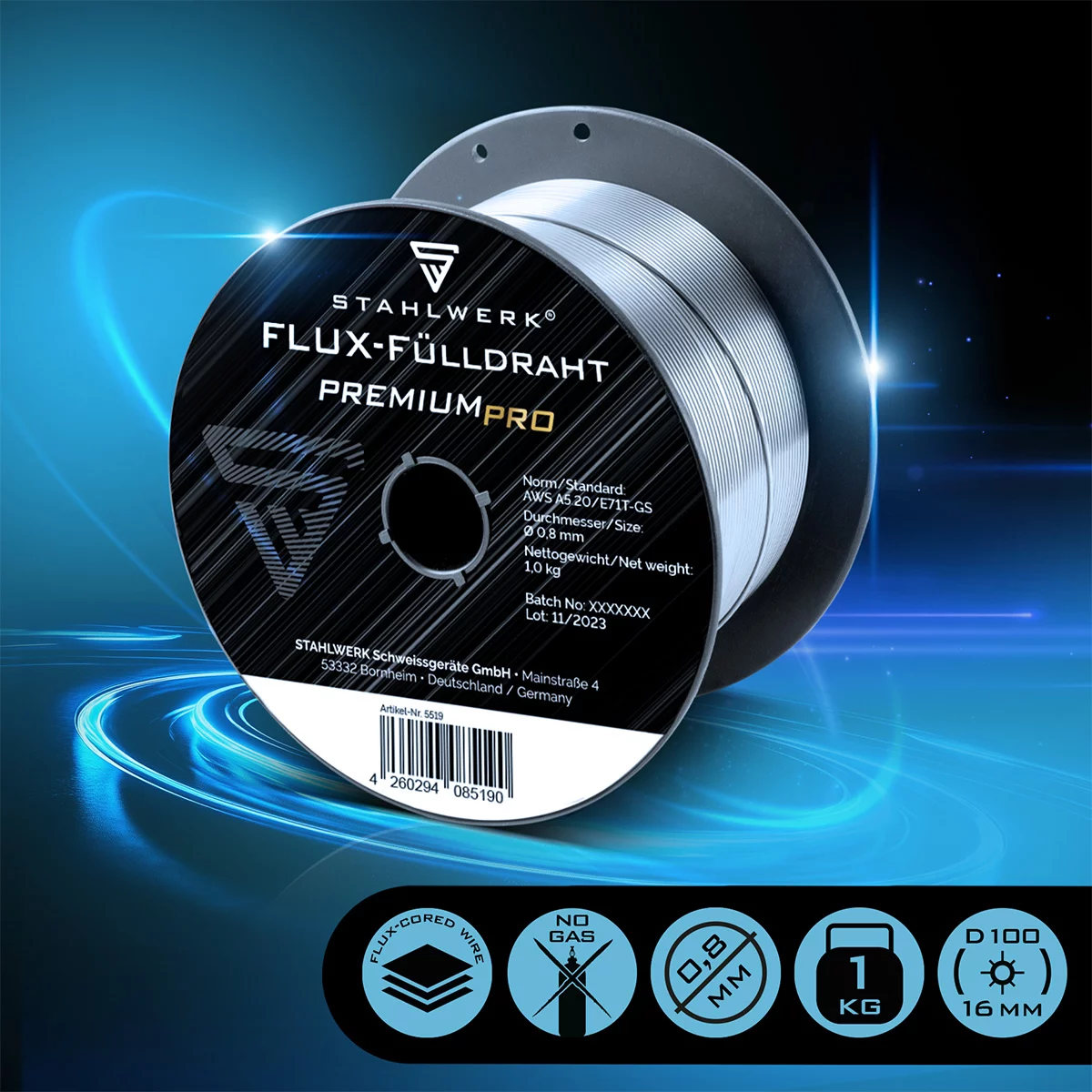 Sarma sudura cu flux 0.8 mm rola 1.0 kg - pentru sudura fara gaz [3]