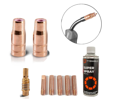 Pistolete sudura MIG/MAG - Set consumabile la sudura cu fir fara gaz MB15