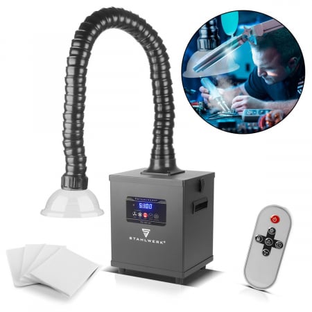 Unitati de extragere a fumului - Unitate de extracție a fumului STAHLWERK FE-150 ST cu filtru triplu și sistem de extracție de 150 W