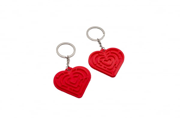 Pair of Maze Hearts keychains [1]