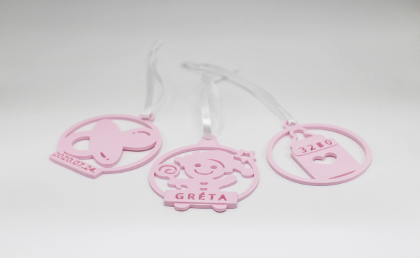 Set Ornament de brad personalizat cu nume - Baby girl - 3 buc [1]