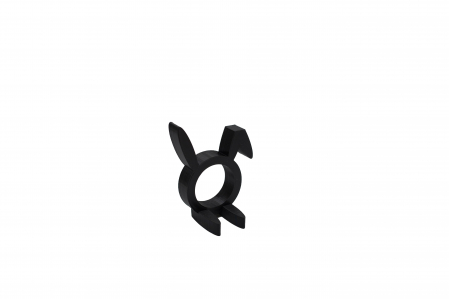 Sitting Rabbit Napkin ring - negru [1]
