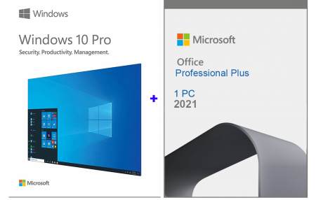 Pachete Software - Pachet PRO: Windows 10 Pro + Office 2021 Professional Plus