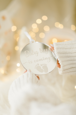 ORNAMENTE CRACIUN - Baby boy is coming... - plexiglass