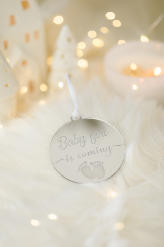 ORNAMENTE CRACIUN - Baby girl is coming... - plexiglass