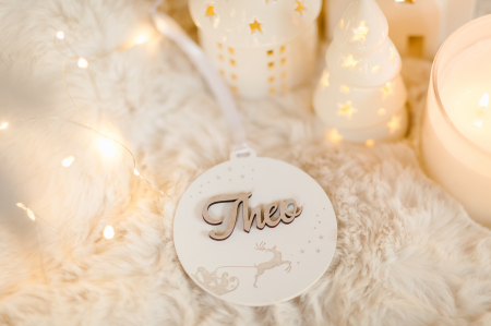 Glob personalizat cu sania mosului - alb [7]