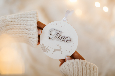 Glob personalizat cu sania mosului - alb [11]