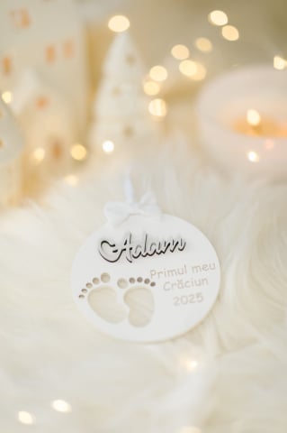 ORNAMENTE CRACIUN - Glob personalizat " Primul meu Craciun " 2025