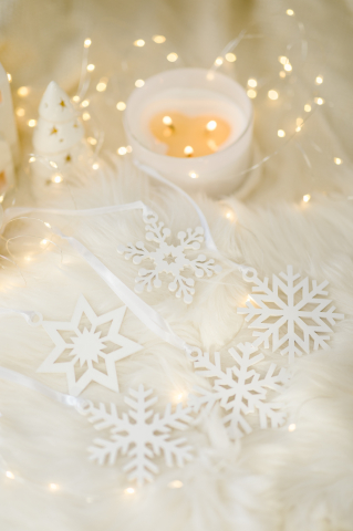 ORNAMENTE CRACIUN - Set 5 fulgi albi