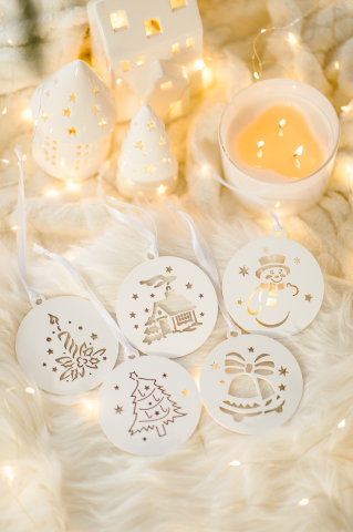 ORNAMENTE CRACIUN - Set 5 globuri