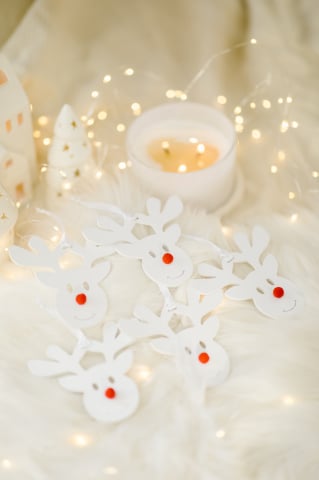 ORNAMENTE CRACIUN - Set 5 reni ALBI