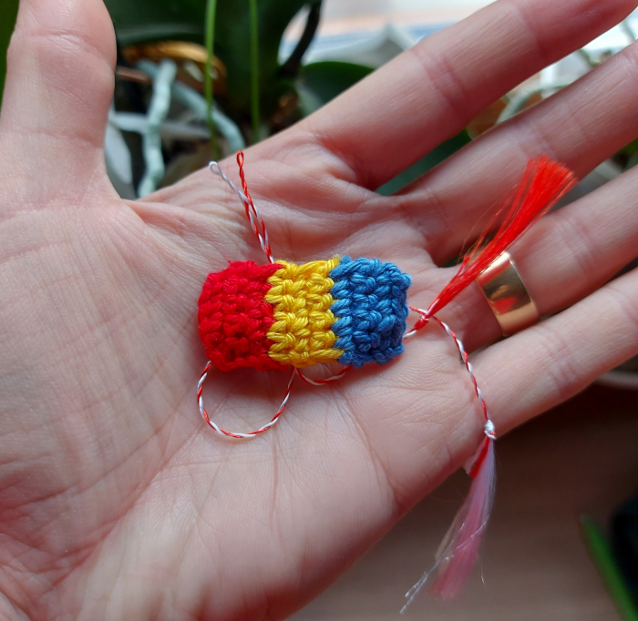 Mărțișor TRICOLOR croșetat handmade [3]