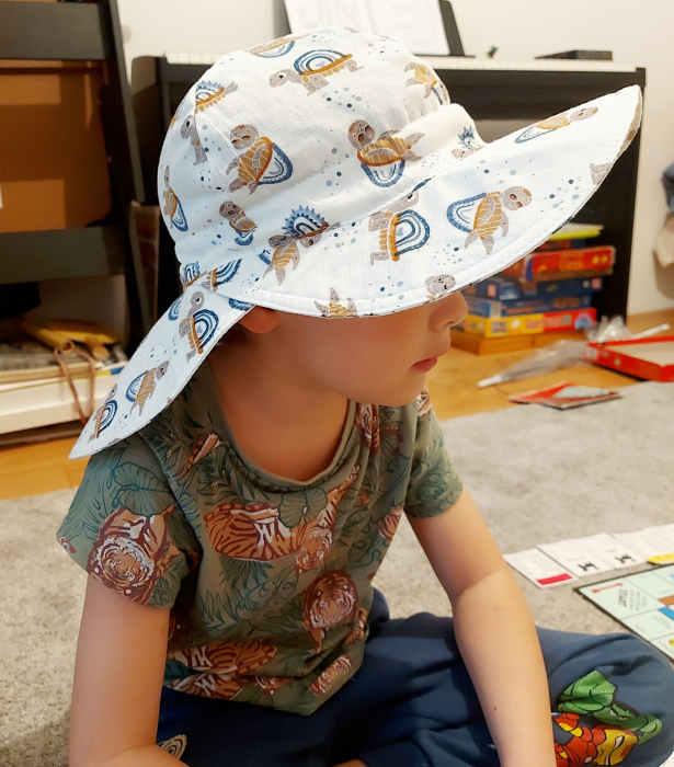 Palarie soare copii muselina, cu cozoroc [2]