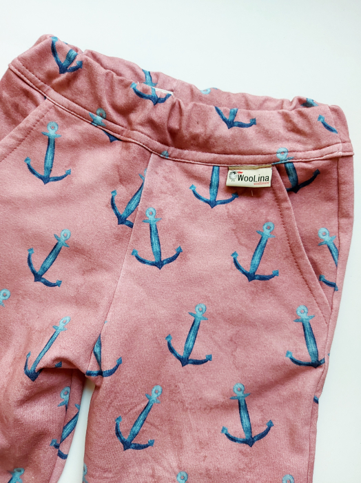 Pantaloni copii bumbac organic, imprimeu ANCORE 1 [2]