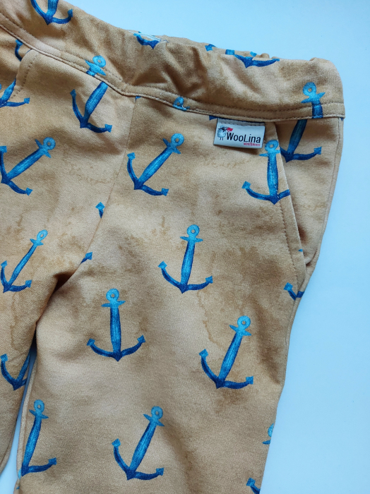 Pantaloni copii bumbac organic, imprimeu ANCORE 1 [3]