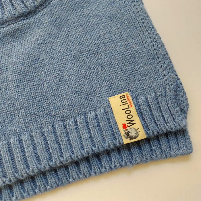 Pieptar/neck warmer realizat din 50% lâna merinos, 50% bumbac, grosime 350 g/m2. [3]