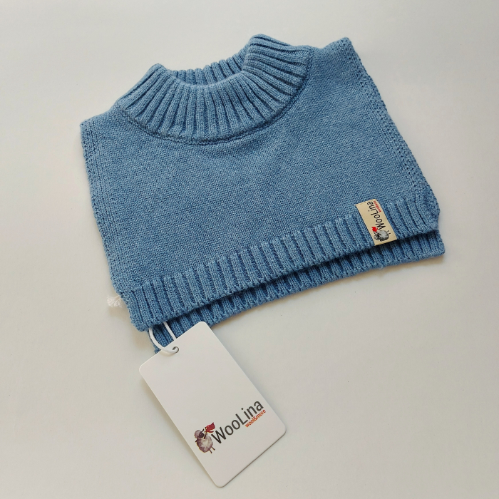Pieptar/neck warmer realizat din 50% lâna merinos, 50% bumbac, grosime 350 g/m2. [2]