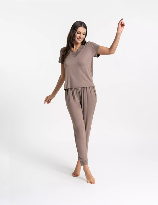 Pijamale BAMBUS dama (pantaloni lungi + tricou) [3]