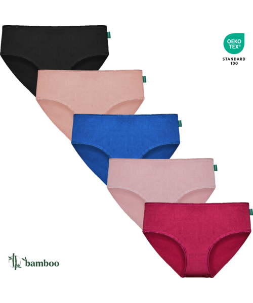 Set 5 Chiloți Bambus DAMĂ talie JOASA [2]