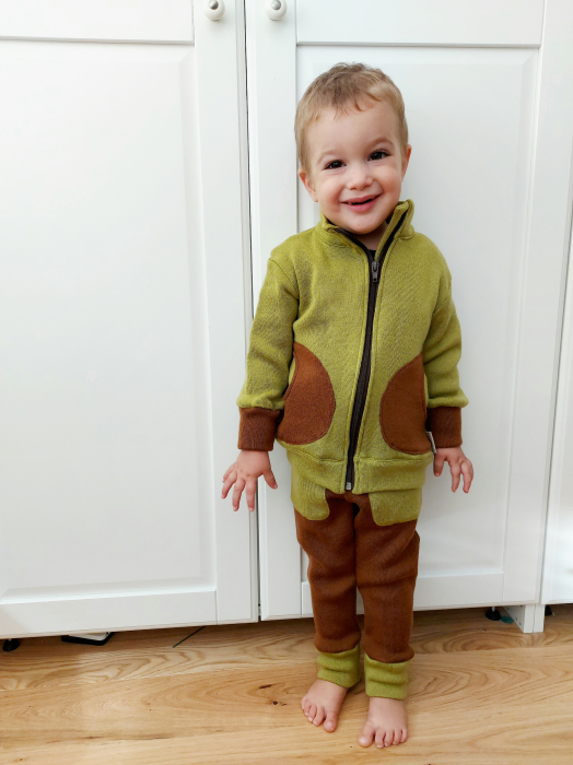 Set cardigan si colant lana merinos copii, grosime medie 400 g/m2 [2]