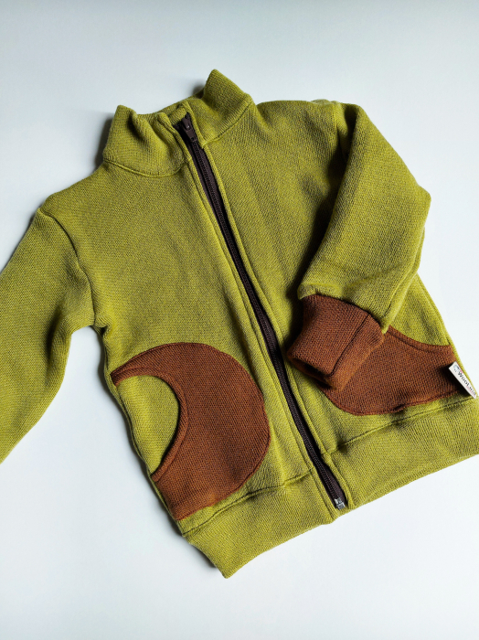 Set cardigan si colant lana merinos copii, grosime medie 400 g/m2 [3]