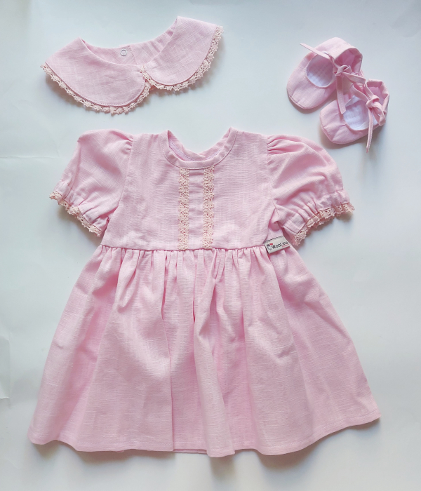 Set rochie fetiță IN 100% + botosei, coronița și guler detașabil [3]