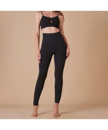 Pantaloni/colanti - Colant termic flausat DAMĂ, culoare NEGRU