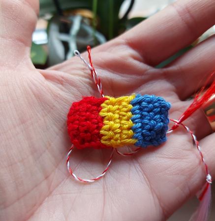 Mărțișor TRICOLOR croșetat handmade [3]
