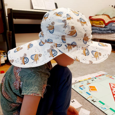 Palarii de soare - Palarie soare copii muselina, cu cozoroc