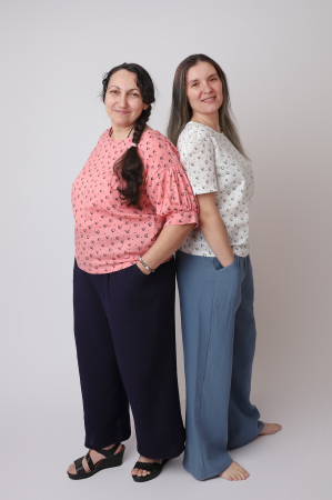 Pantalon lung DAMA muselină de bumbac certificat Oeko Tex [1]