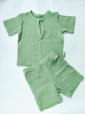 Muselina - Pantalon scurt muselină de bumbac certificat Oeko Tex