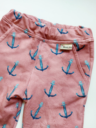 Pantaloni copii bumbac organic, imprimeu ANCORE 1 [1]