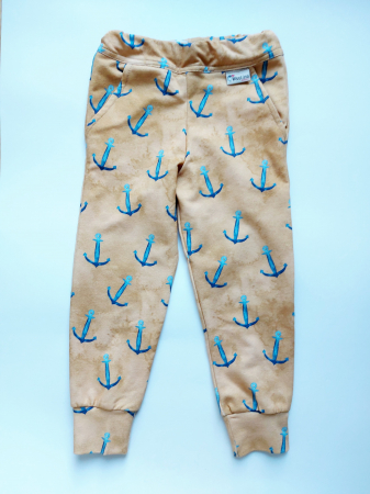 Bumbac organic - Pantaloni copii bumbac organic, imprimeu ANCORE