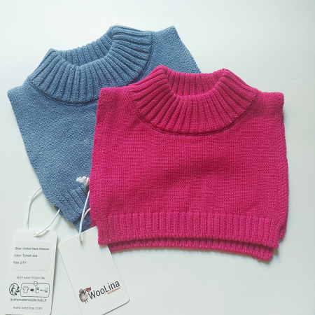 Bumbac organic - Pieptar/neck warmer realizat din 50% lâna merinos, 50% bumbac, grosime 350 g/m2.