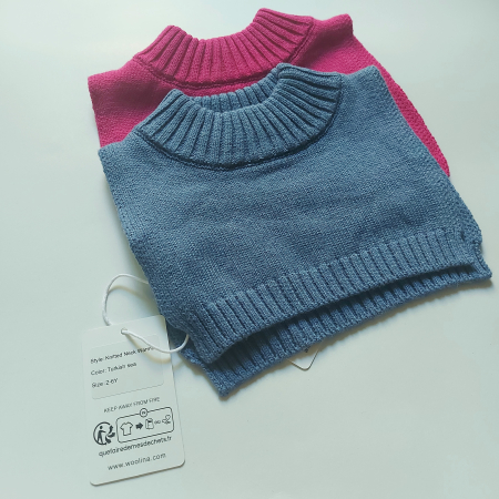 Pieptar/neck warmer realizat din 50% lâna merinos, 50% bumbac, grosime 350 g/m2. [5]