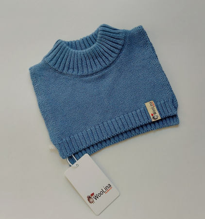Bumbac organic - Pieptar/neck warmer realizat din 50% lâna merinos, 50% bumbac, grosime 350 g/m2.