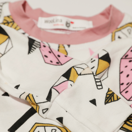 Pijamale copii bumbac organic, imprimeu geometric [2]