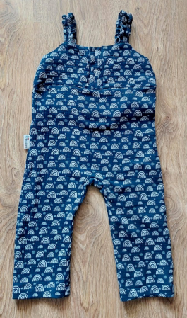 Salopete - Salopeta fără mânecă, pantalon scurt din muselină de bumbac