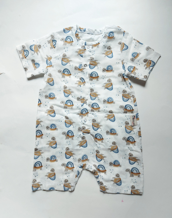 Salopete - Salopeta muselina cu mânecă scurtă și pantalon scurt