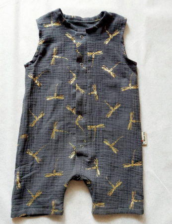 Salopeta muselina fără mânecă și pantalon scurt [2]
