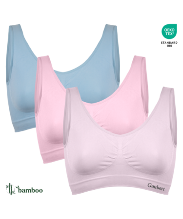 Lenjerie intima - Set 3 bustiere BAMBUS damă, FĂRĂ BURETE