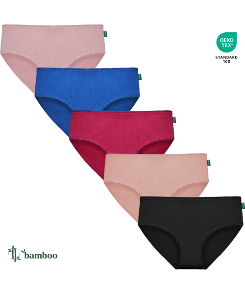 Lenjerie intima - Set 5 Chiloți Bambus DAMĂ talie JOASA