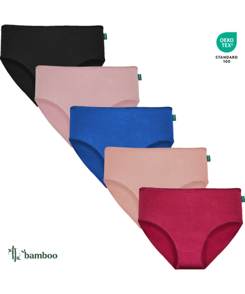 Bambus - Set 5 Chiloți Bambus DAMĂ talie medie