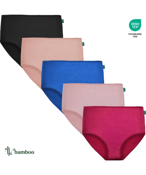 Bambus - Set 5 Chiloți Bambus DAMĂ talie INALTA