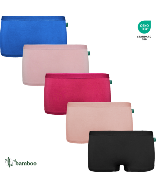 Bambus - Set 5 Chiloți Bambus DAMĂ talie MEDIE, cu dantela