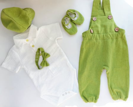 Muselina - Set botez materiale naturale