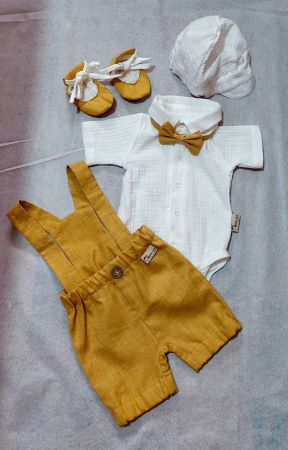 Muselina - Set botez materiale naturale