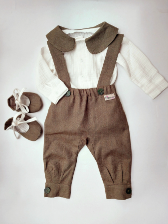 Muselina - Set botez materiale naturale